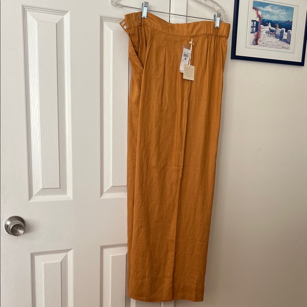 Magaschioni 100 percent linen wide leg pants NWT